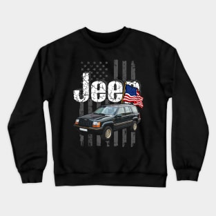 Jeep Grand Cherokee ZJ series Jeepcar JEEP Flag Crewneck Sweatshirt